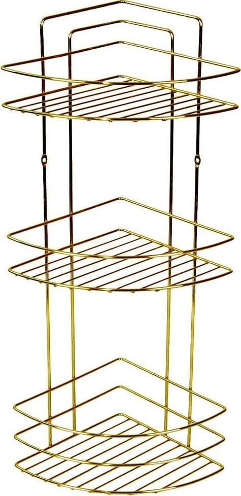 Koszyk prysznicowy Metlex Półka narożna 3-poziomowa złota MX0963 Metlex