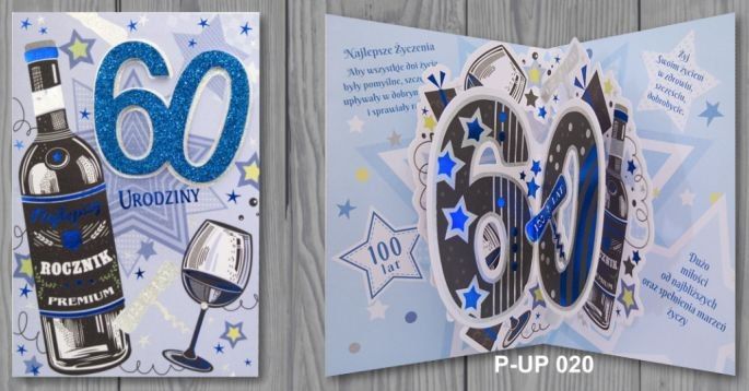 Panorama Kartki karnet Premium + koperta P-UP-020 "60-TKA" Panorama