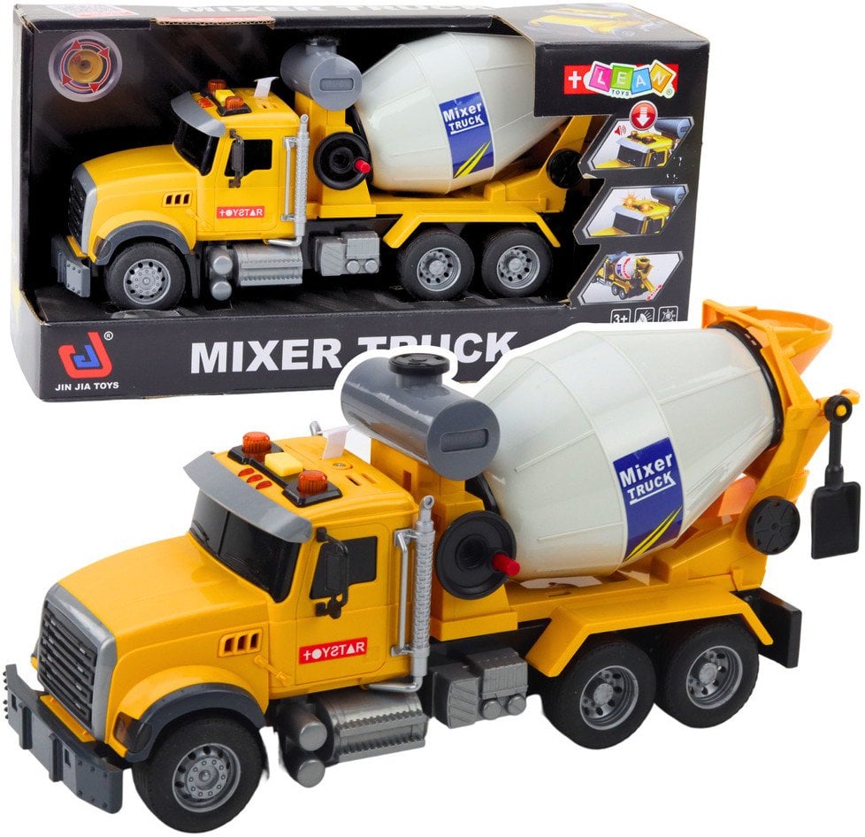 Ciężarówka Betoniarka Obrotowy Bęben Światła Dźwięki Żółta