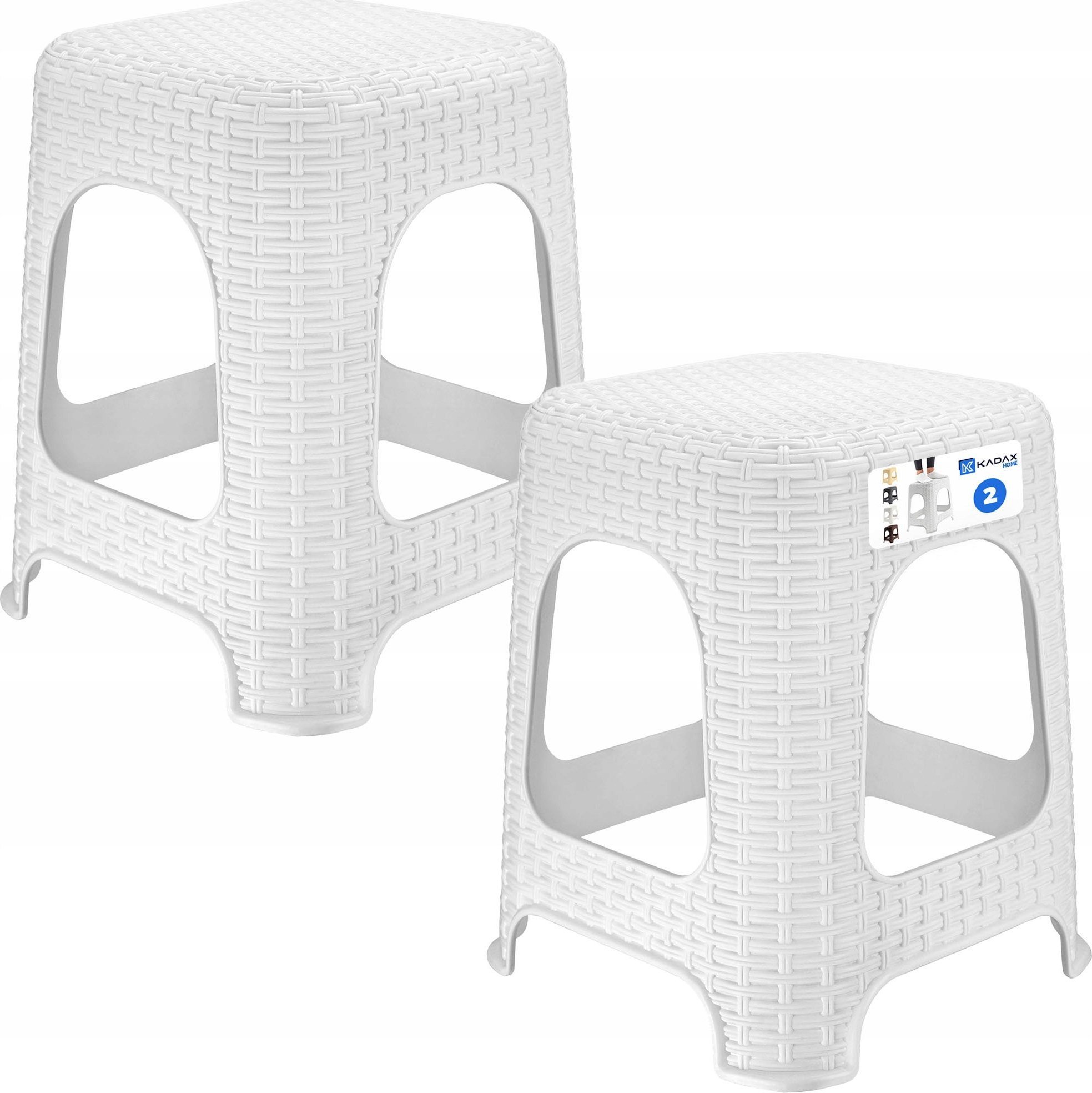 Kadax KADAX Taboret Kuchenny Stołek Biały Taborety 2szt