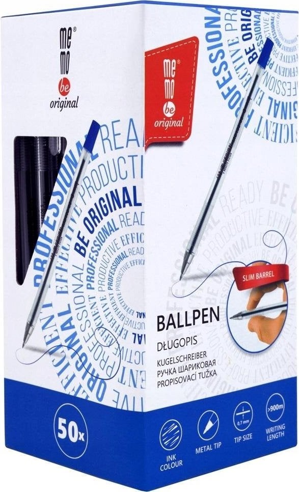 MemoBe Długopis biurowy 0,7mm niebieski (50szt) MemoBe