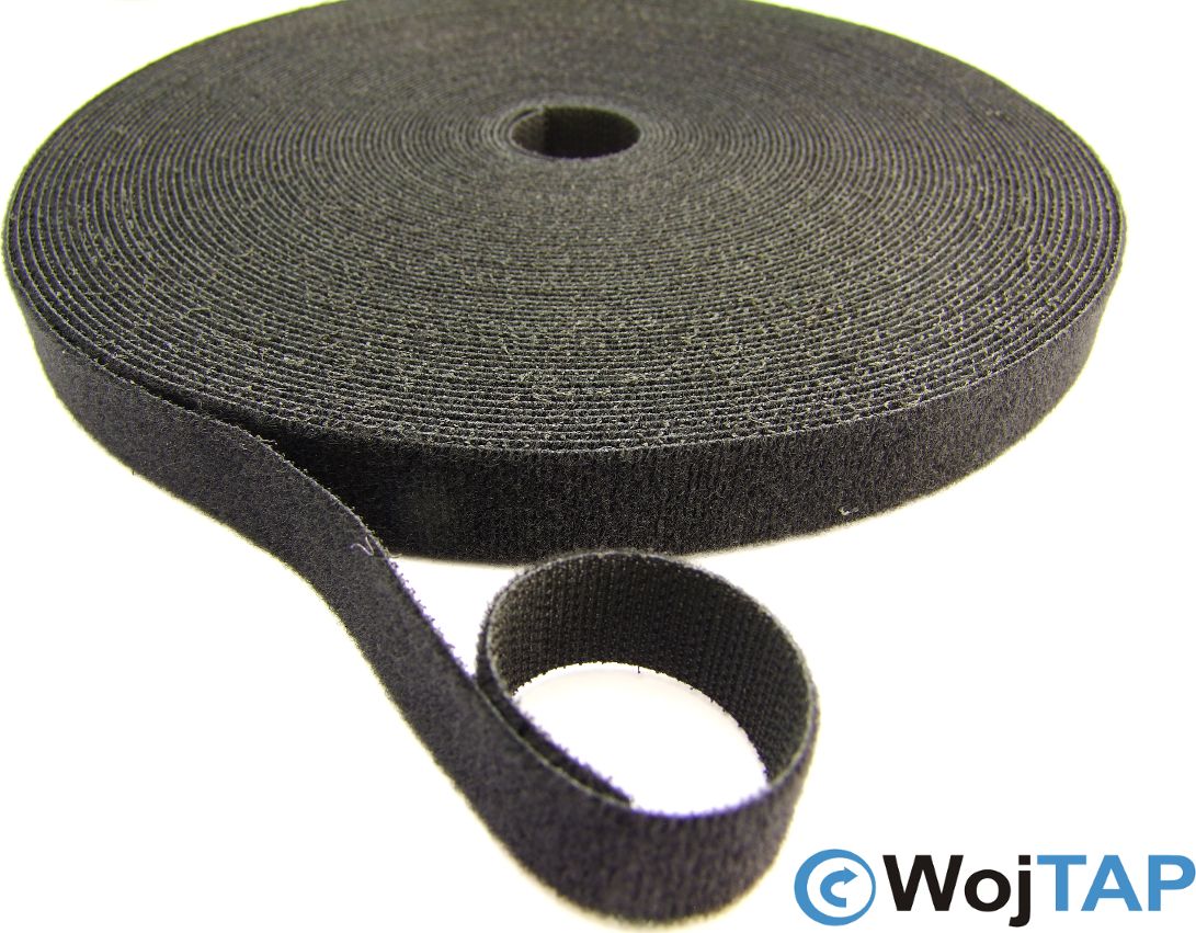 Wojtap Dwustronna taśma rzepowa szr. 25 mm, 5 metrów czarna