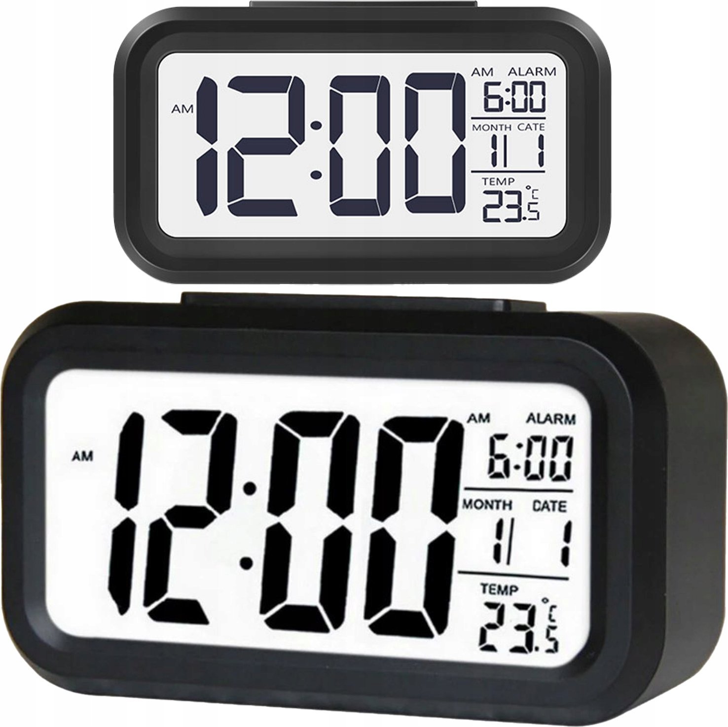 BUDZIK ELEKTRONICZNY Z PODŚWIETLENIEM CLK-04 CZARNY