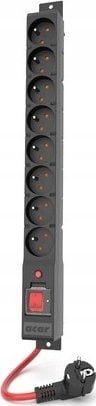 Listwa zasilająca Acar przeciwprzepięciowa 8 gniazd 1.5 m czarna
