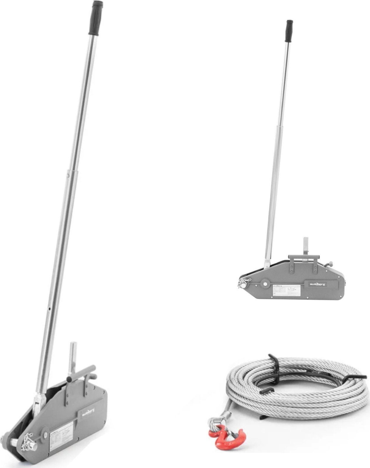 Steinberg Przeciągarka linowa ściągacz wciągarka ręczna 20 m 1600 kg Przeciągarka linowa ściągacz wciągarka ręczna 20 m 1600 kg