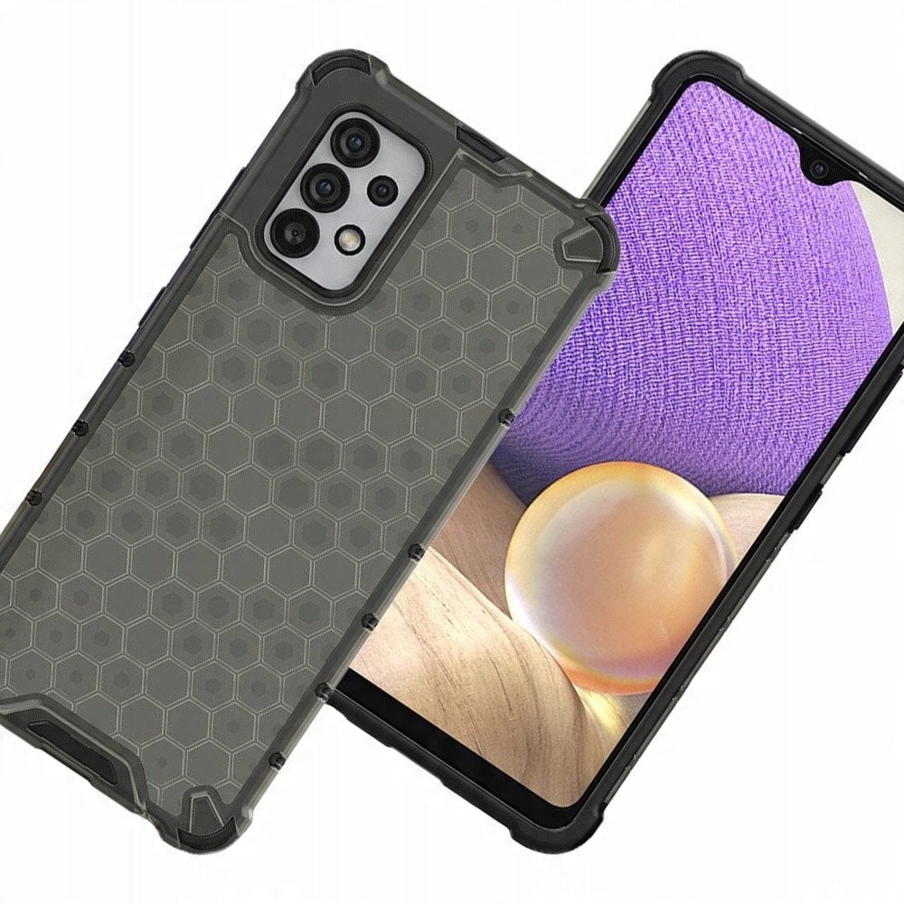 Honeycomb etui pancerny pokrowiec z żelową ramką Samsung Galaxy A03s (166,5) czarny