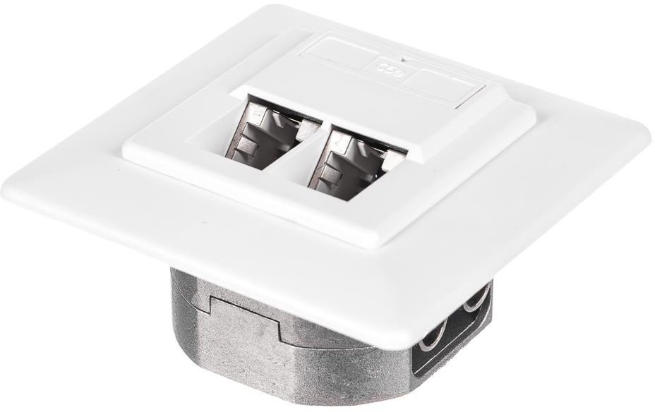 Gniazdo kompletne podtynkowe 2xRJ45 FTP, STP kat. 5e, Netrack