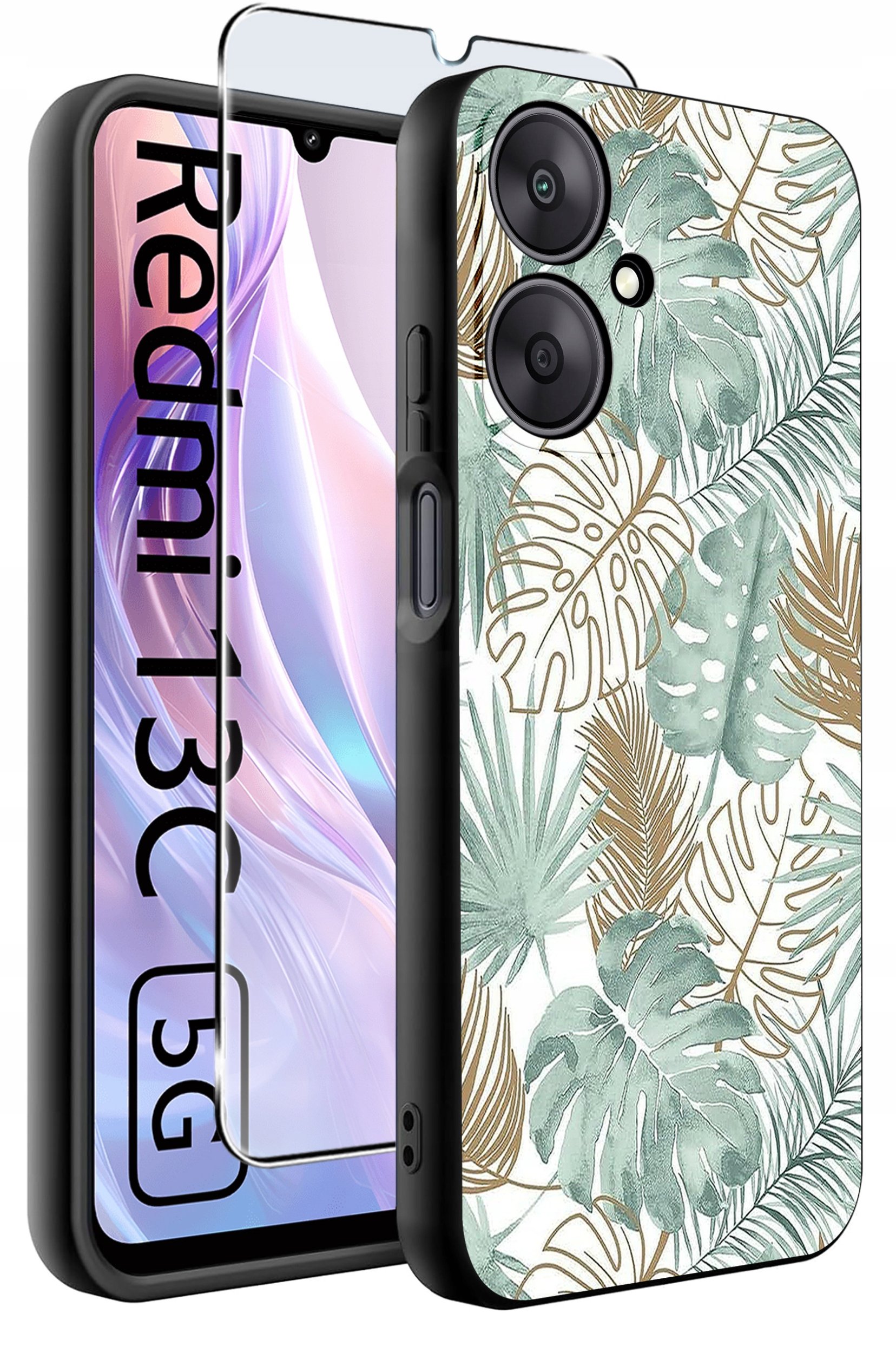 ETUI do Xiaomi Redmi 13C 5G WZORY |SILIKONOWE MATT CASE +SZKŁO HARTOWANE 9H