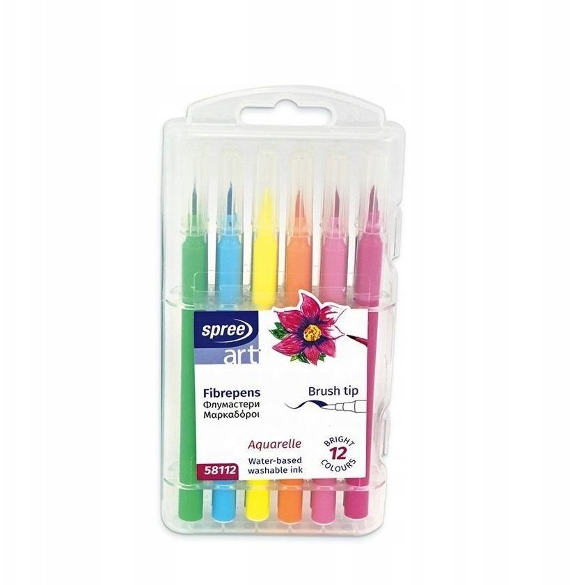 Flamasty pędzelkowe 12 kolorów