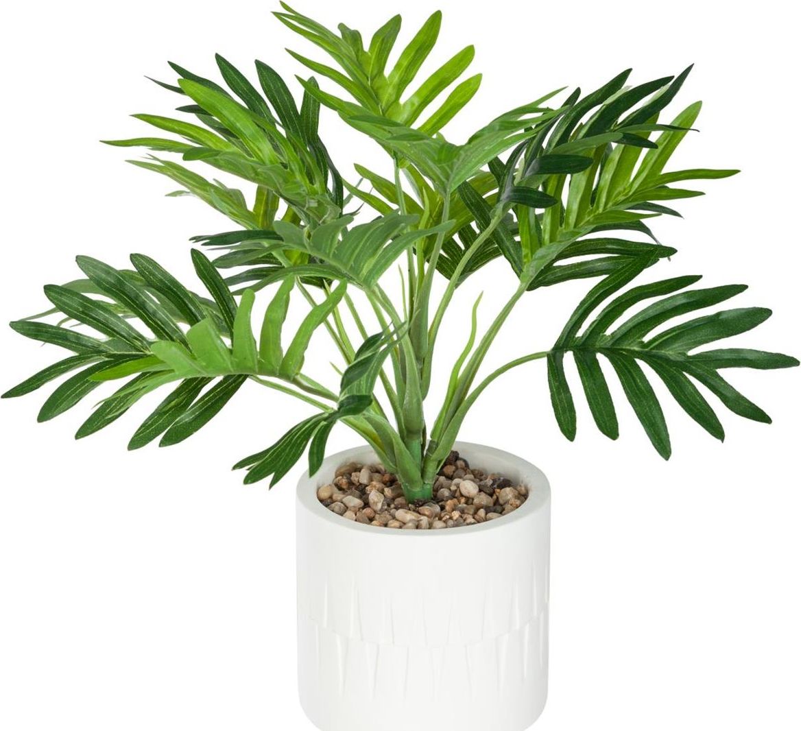 Atmosphera Biała sztuczna palma w doniczce 29 cm