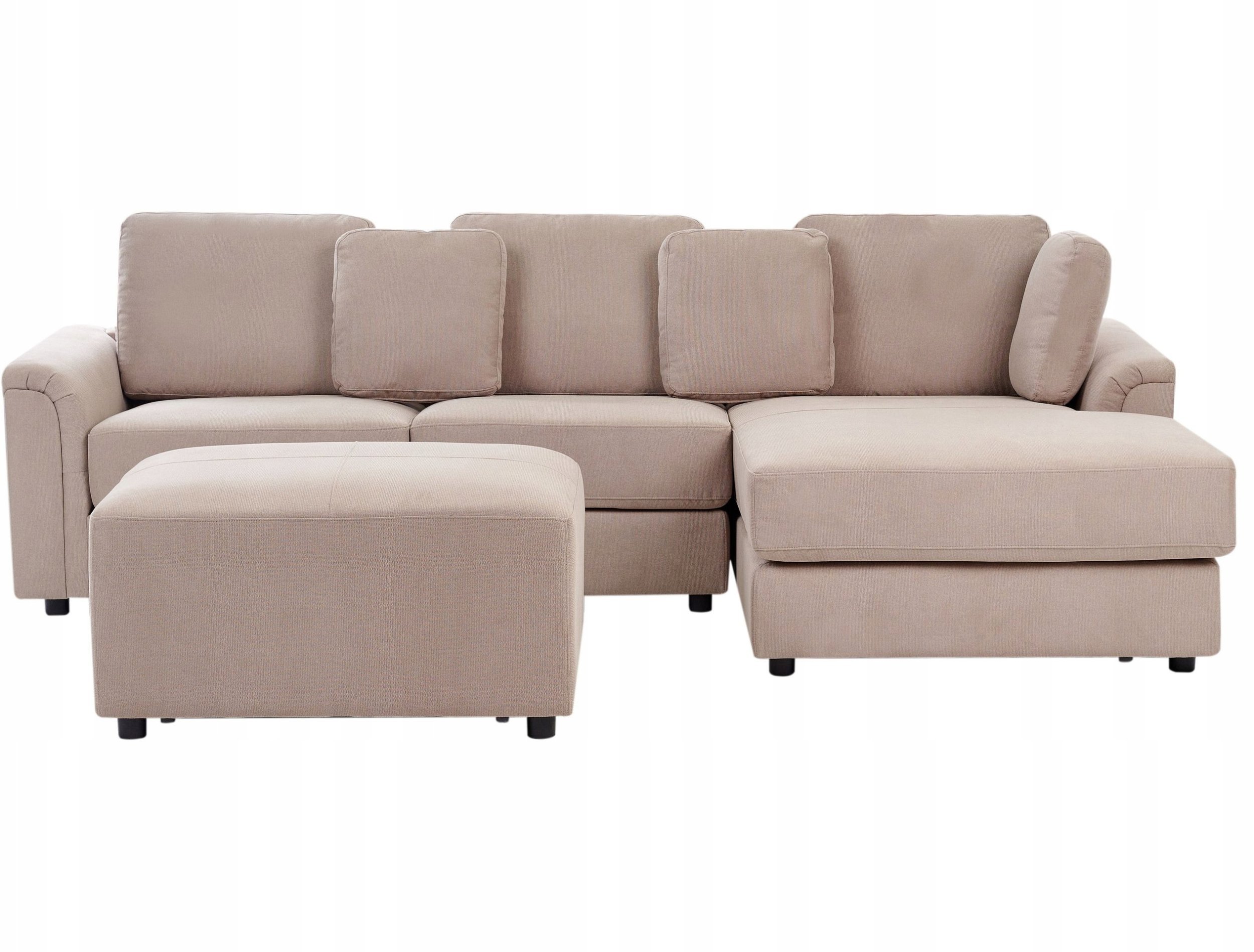 Beliani Narożnik z otomaną lewostronny beżowoszary KOHLO