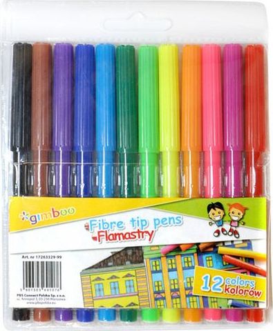 Gimboo FLAMASTRY GIMBOO 12 KOLORÓW