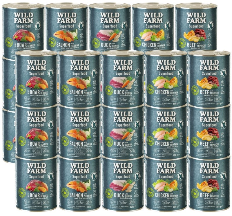 WILD FARM Superfood Mix Smaków 30x800g