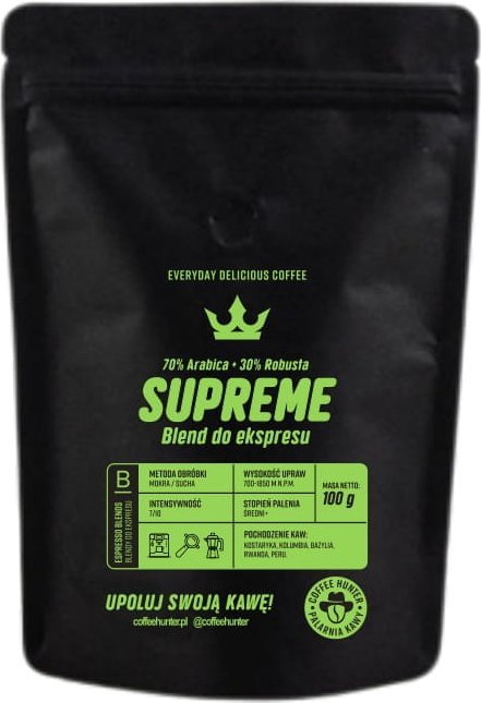 Kawa ziarnista Coffee Hunter Supreme próbka 100 g. KAWA ZIARNISTA