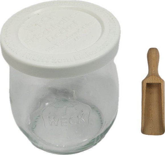 Wamar-Sosenka Zestaw Słoików WECK Pojemność 220 ml średnica 60mm 6 sztuk + Plastikowe wieka, miarka