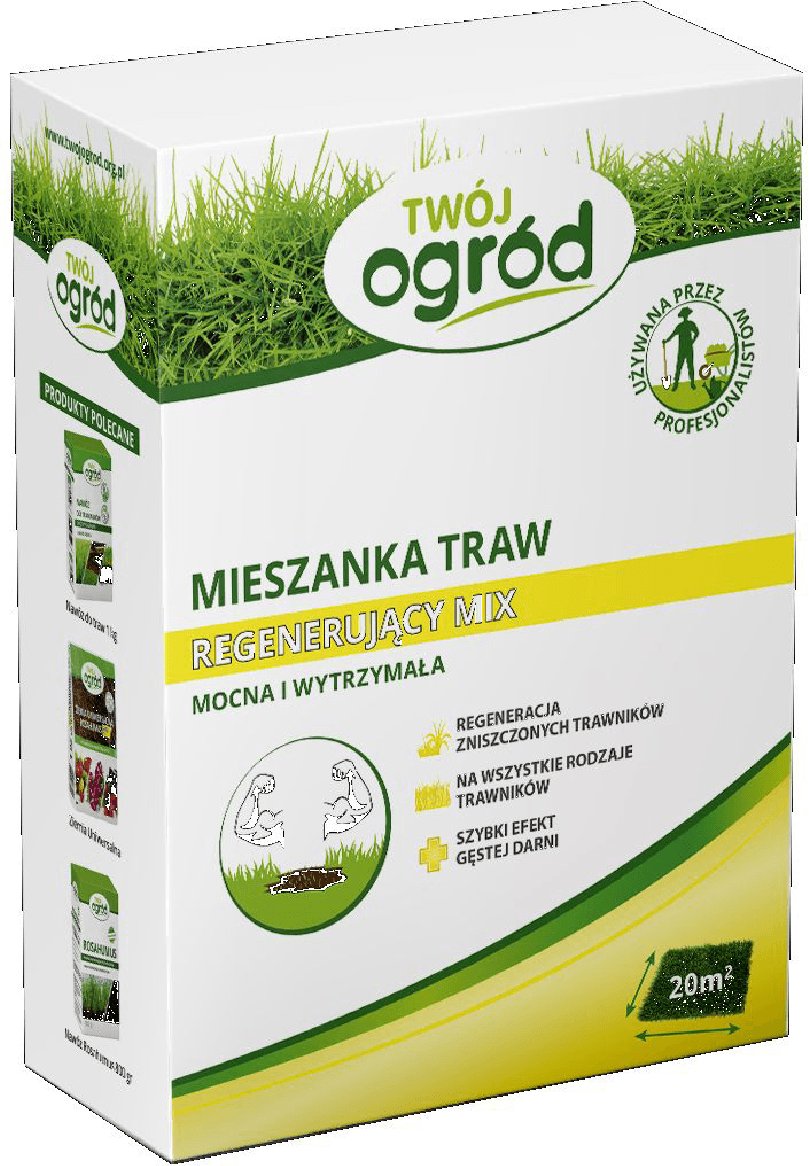Nasiona trawy Twój Ogród Trawa Regenerujący Mix E+ 0.5 kg