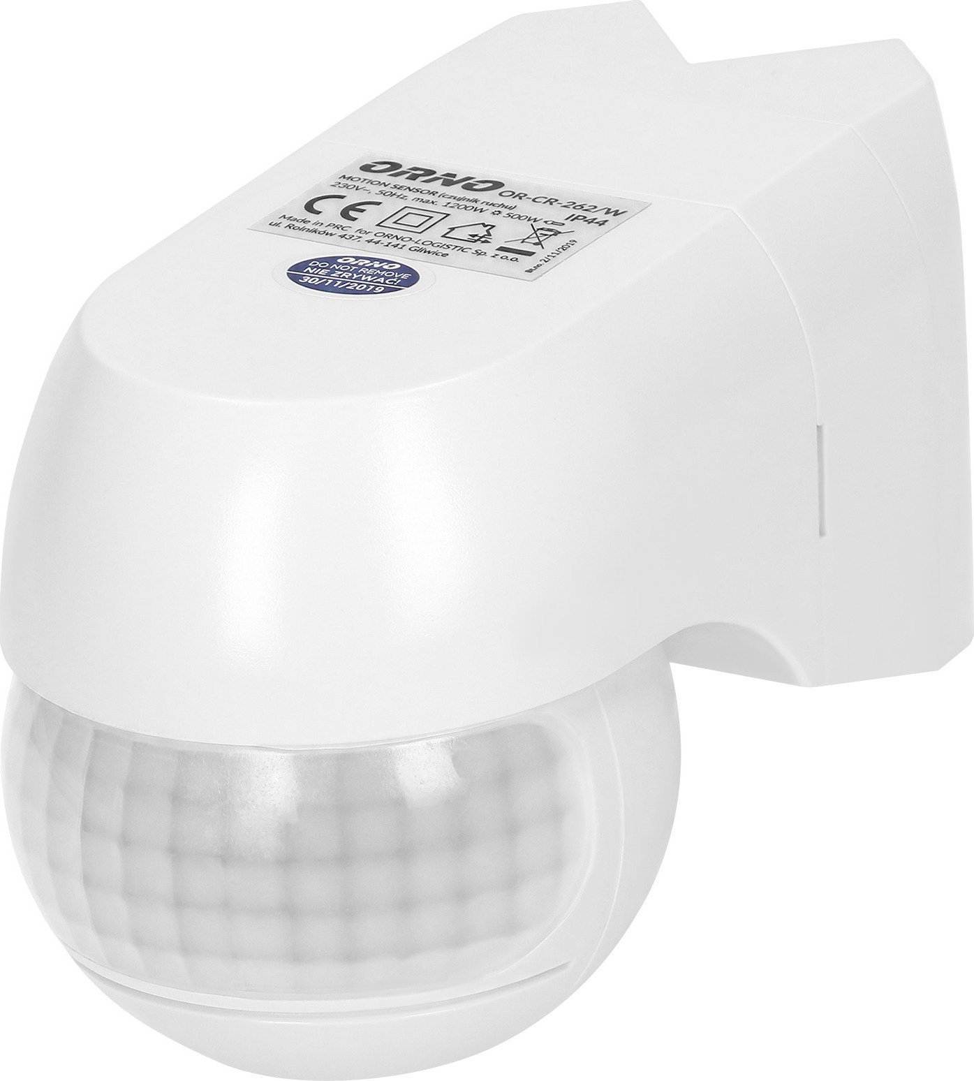 Orno Czujnik ruchu 220st. 1200W, IP44, 3 rodzaje montażu, biały