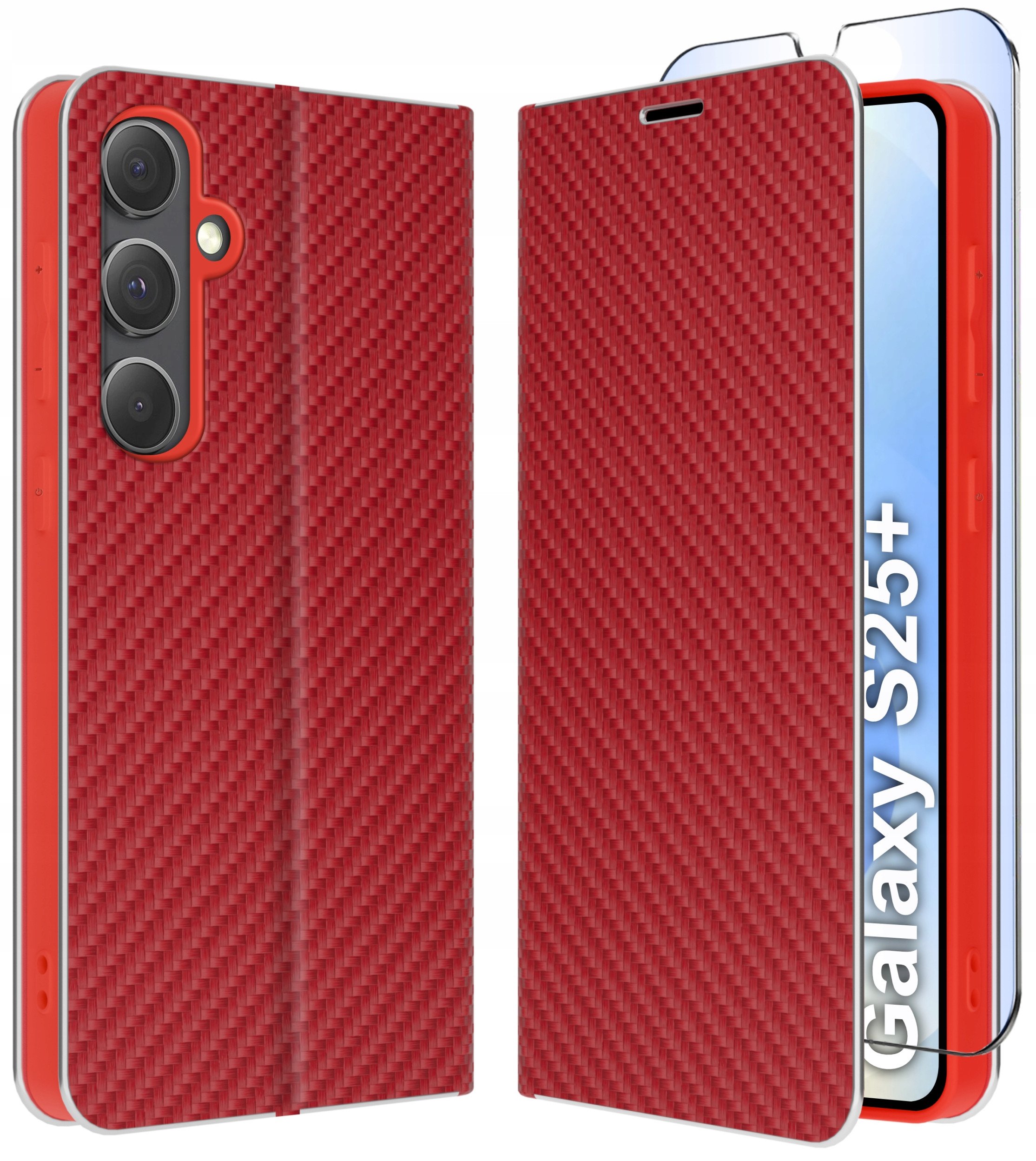ETUI do Samsung S25+ Plus | CARBON PORTFEL BOOK TOKRA CASE CLASSIC + SZKŁO
