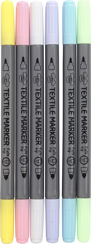 Creativ Company Markery do tkanin kol. Pastelowe 6 szt.