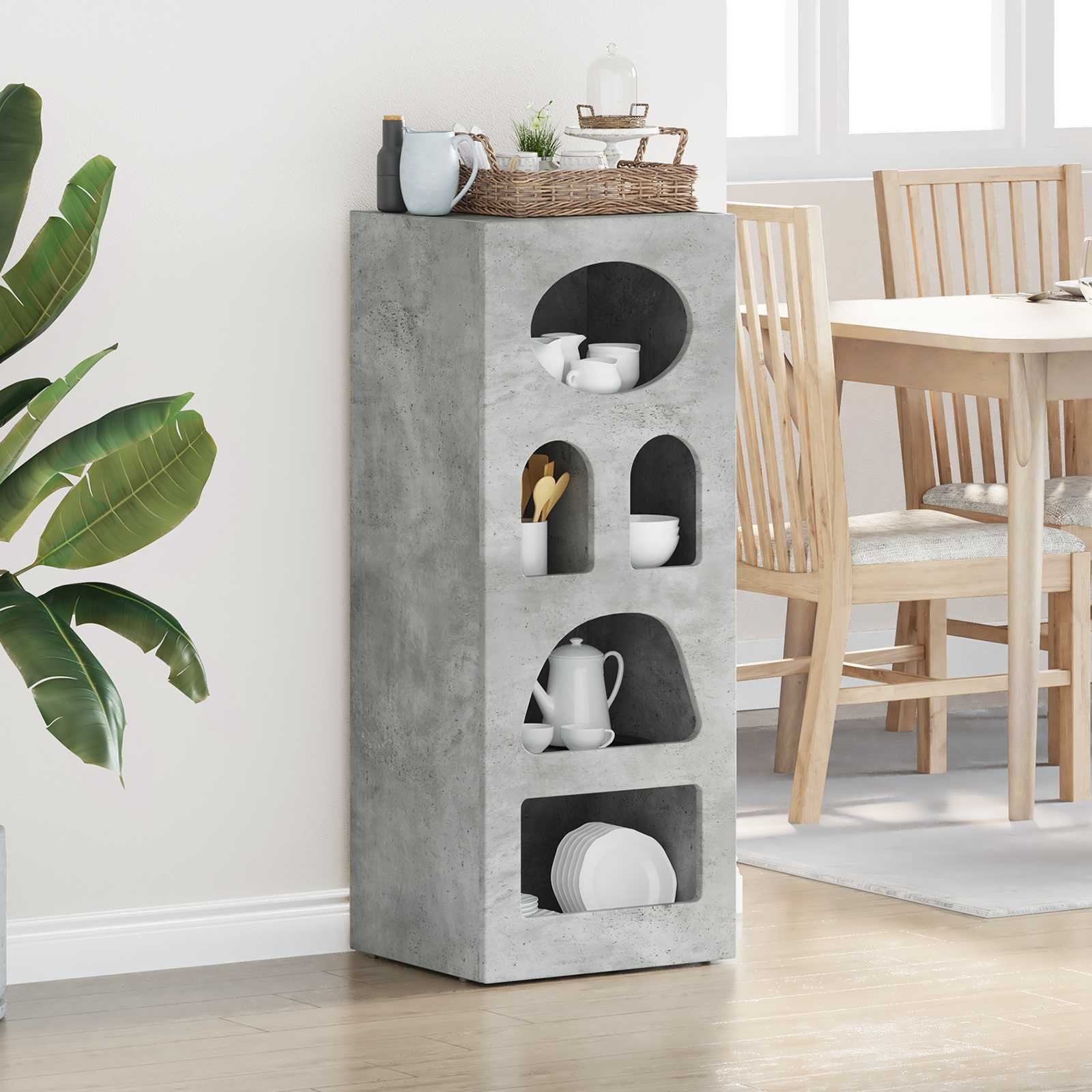 vidaXL Bufet Betonowy 40 x 35 x 100,5 cm, Materiał z kompozytu drewnianego