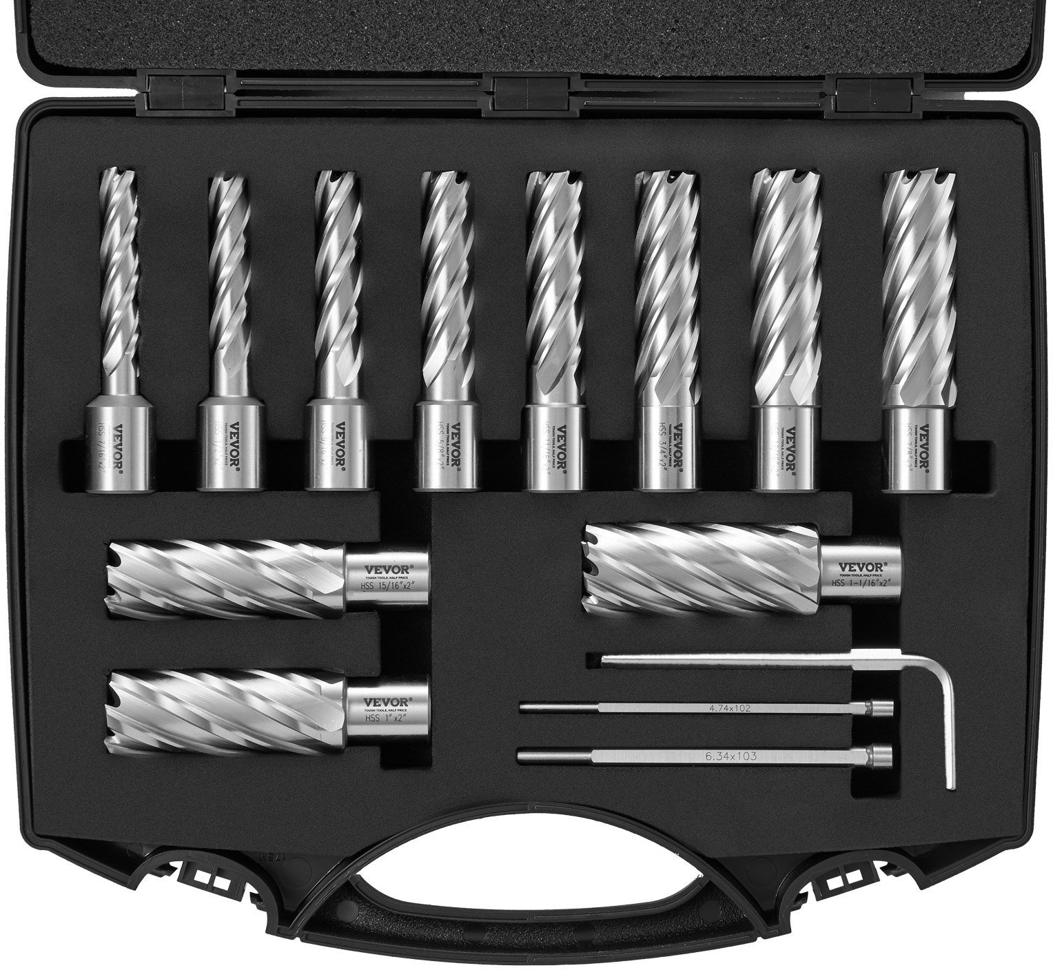 Frez stożkowy zestaw 13 szt. 12-27mm M2AL HSS 51mm do wiertła magnetycznego