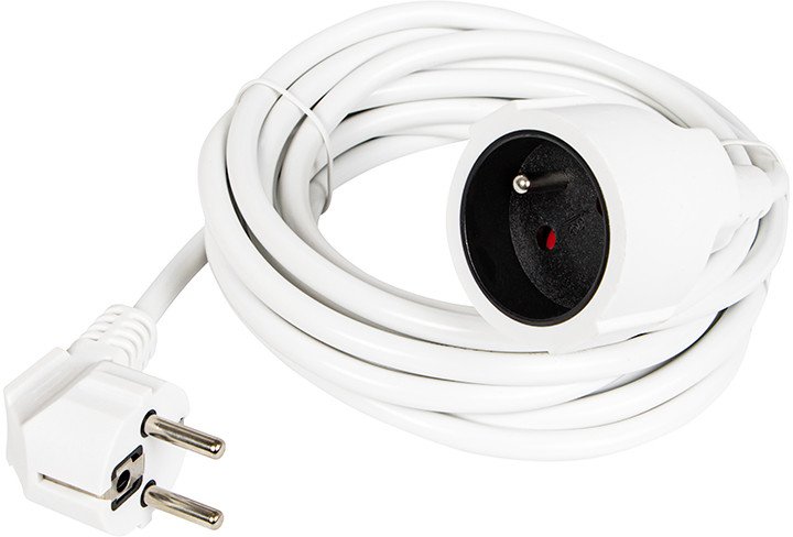 98-793# Przedłużacz sieciowy pr-160 1-gniazdo z uziemieniem 5m biały (3x1,5mm)