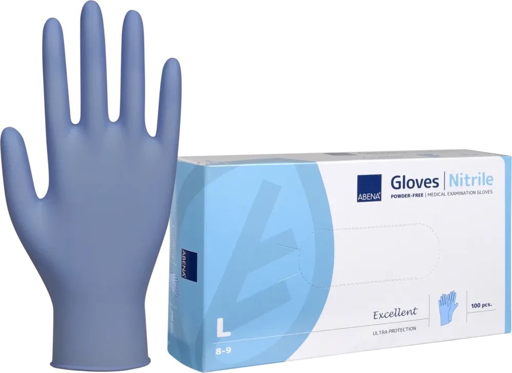 Abena Excellent engangshandske,nitril, pudderfri, str. L