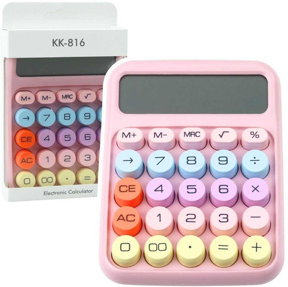 Kalkulator biurowy na baterie różowy