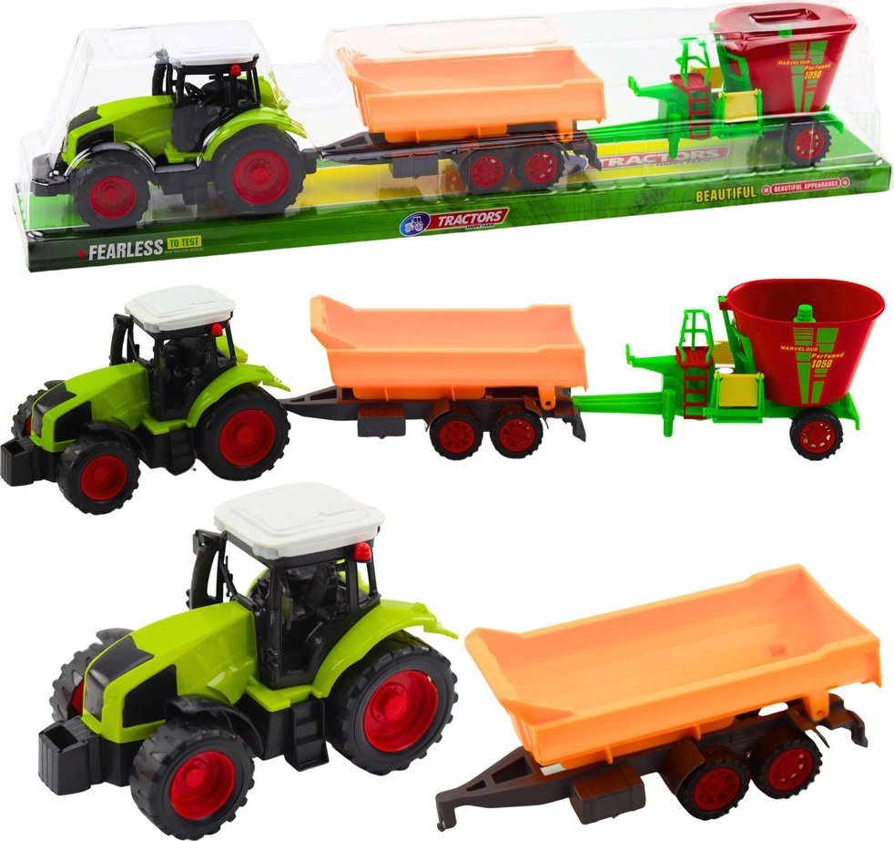 Zestaw Traktor Rolniczy Przyczepa Wywrotka Wóz Paszowy