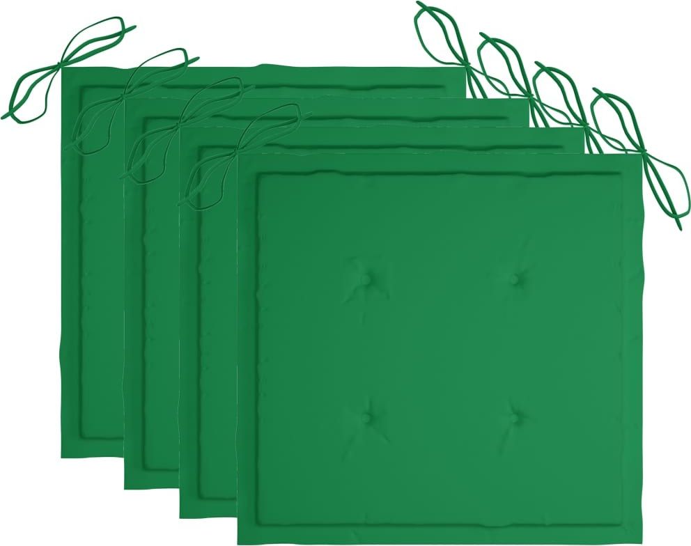 vidaXL Poduszki na krzesła ogrodowe, 4 szt., zielone, 50x50x4 cm (314048)