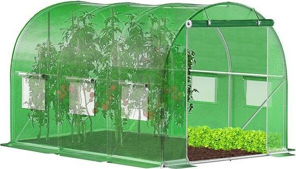 Springos Szklarnia ogrodowa foliowa UV-4 140g/m2 tunel foliak 3x2x2 m zielony UNIWERSALNY