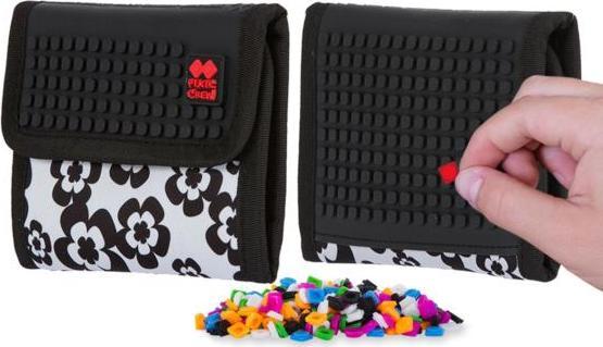 PIXIE Portfel na Rzep, PIXIE CREW, Kwiaty, Czarny Panel