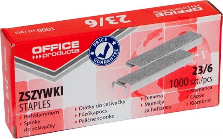 Office Products Zszywki OFFICE PRODUCTS, 23/6, 1000szt.