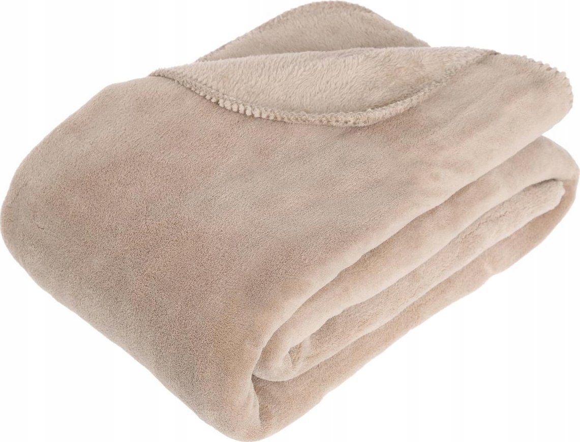Atmosphera Ciepły koc z mikrofibry, poliester 180x230 cm - kremowy