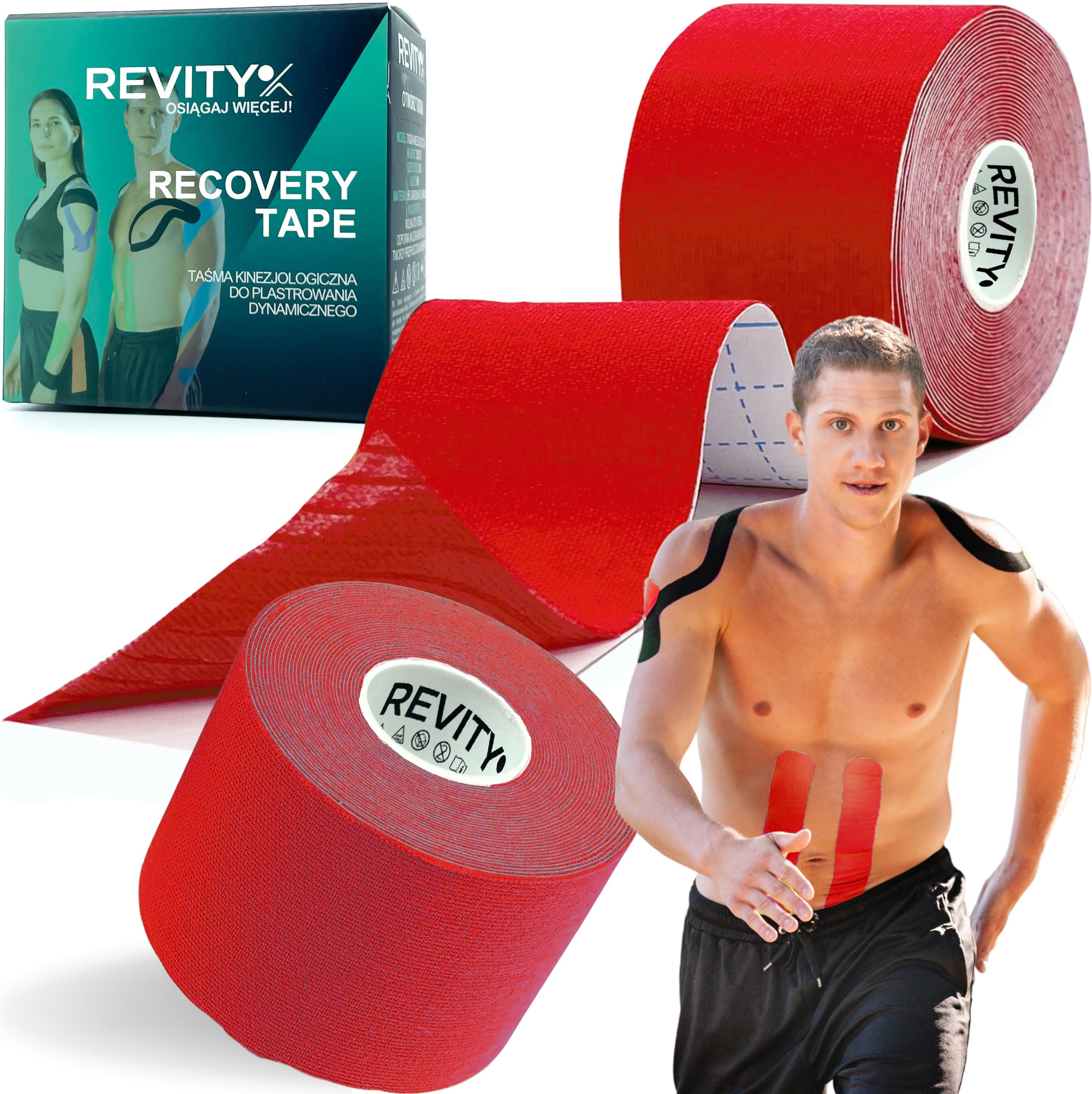 Taśma kinezjologiczna Revity kinesiology tape 5 cm x 5 m plastry medyczne 1 szt.