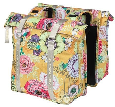 Sakwa podwójna na bagażnik BASIL BLOOM FIELD DOUBLE PANNIER BAG 28-35L, Universal Bridge System, honey yellow (NEW)
