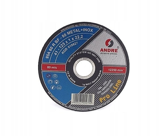 Andre TARCZA DO METALU 125 x 1,0mm METAL/INOX PRO LINE 95A60RBF