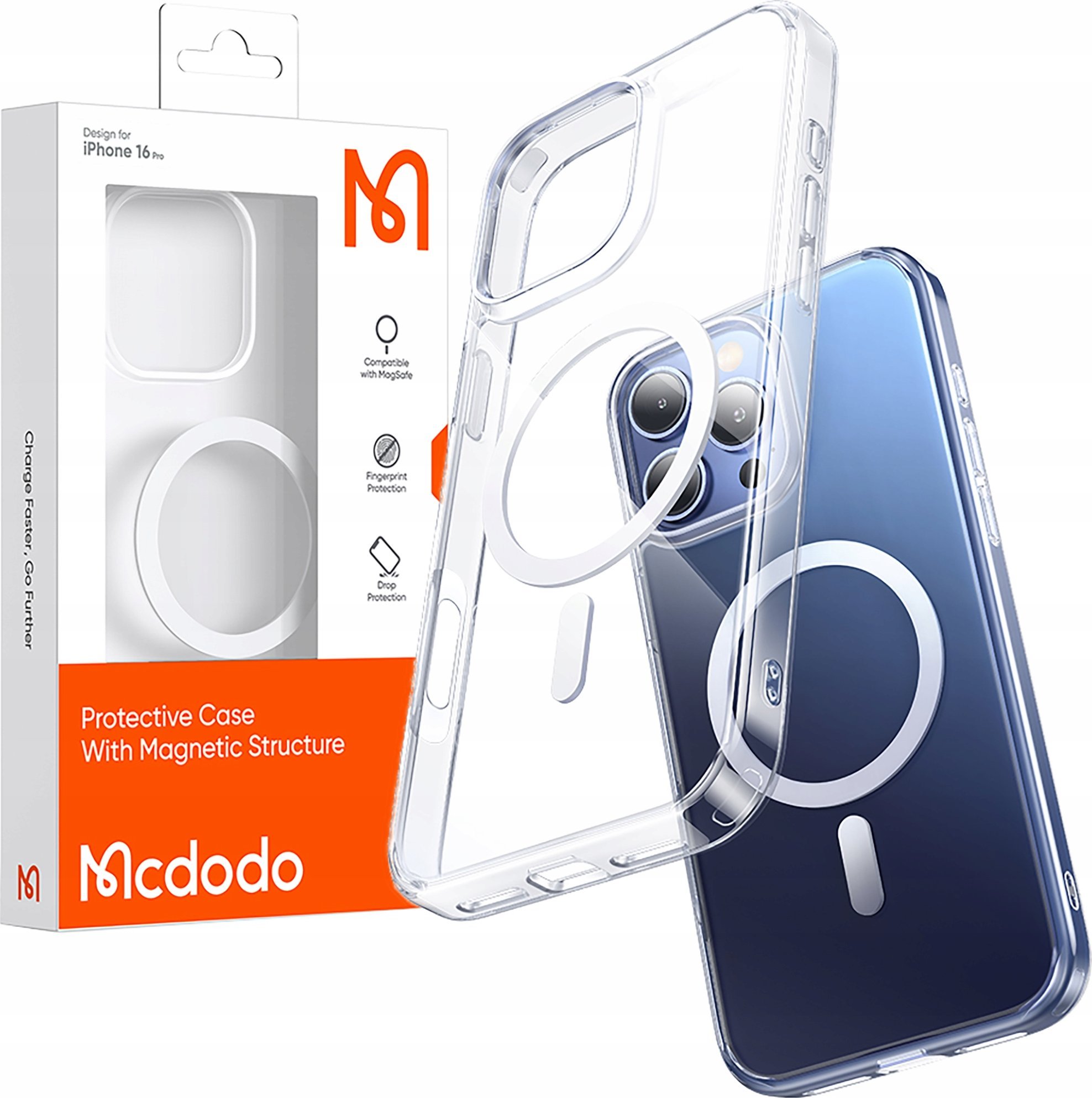 Etui McDodo PC-4923 Magnetyczne dla iPhone 16 Pro Max (przeźroczyste)