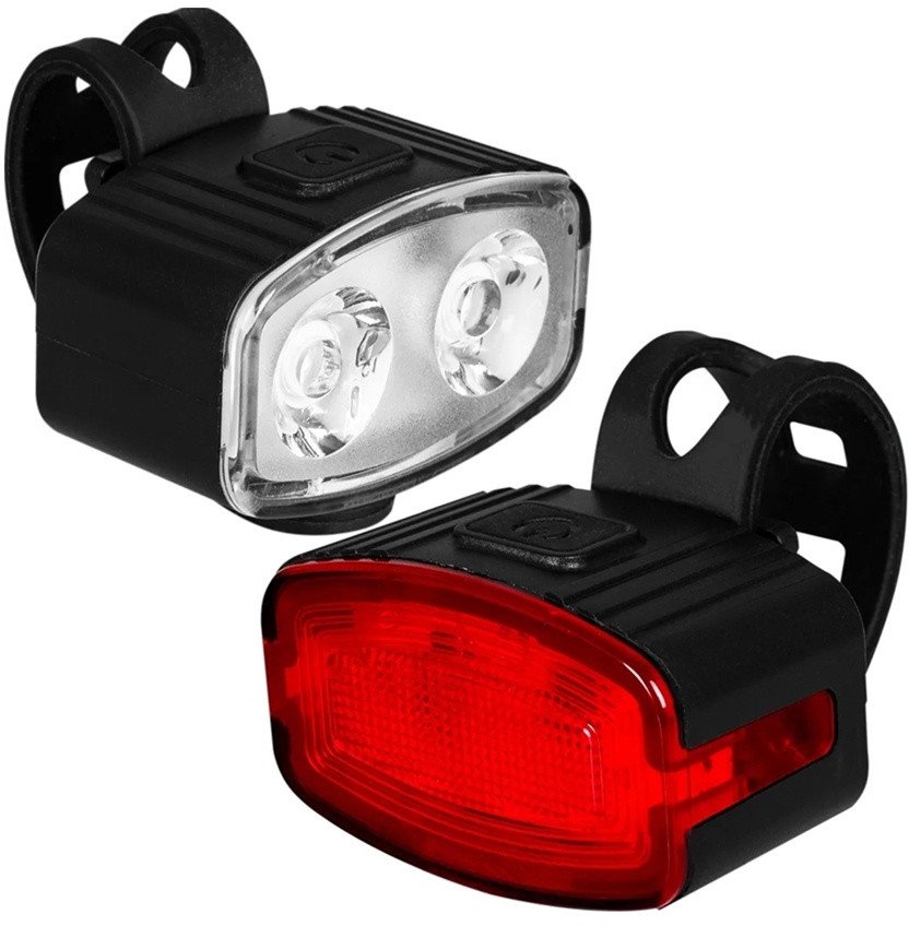 LAMPKI ROWEROWE LED USB-C ZESTAW VAYOX VA0155 PRZÓD I TYŁ 200 LUMENÓW