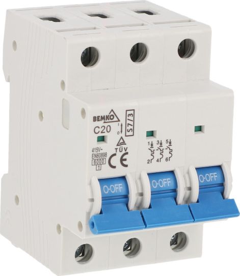 Bemko Wyłącznik nadprądowy 3P C 20A A00-S7-3P-C20