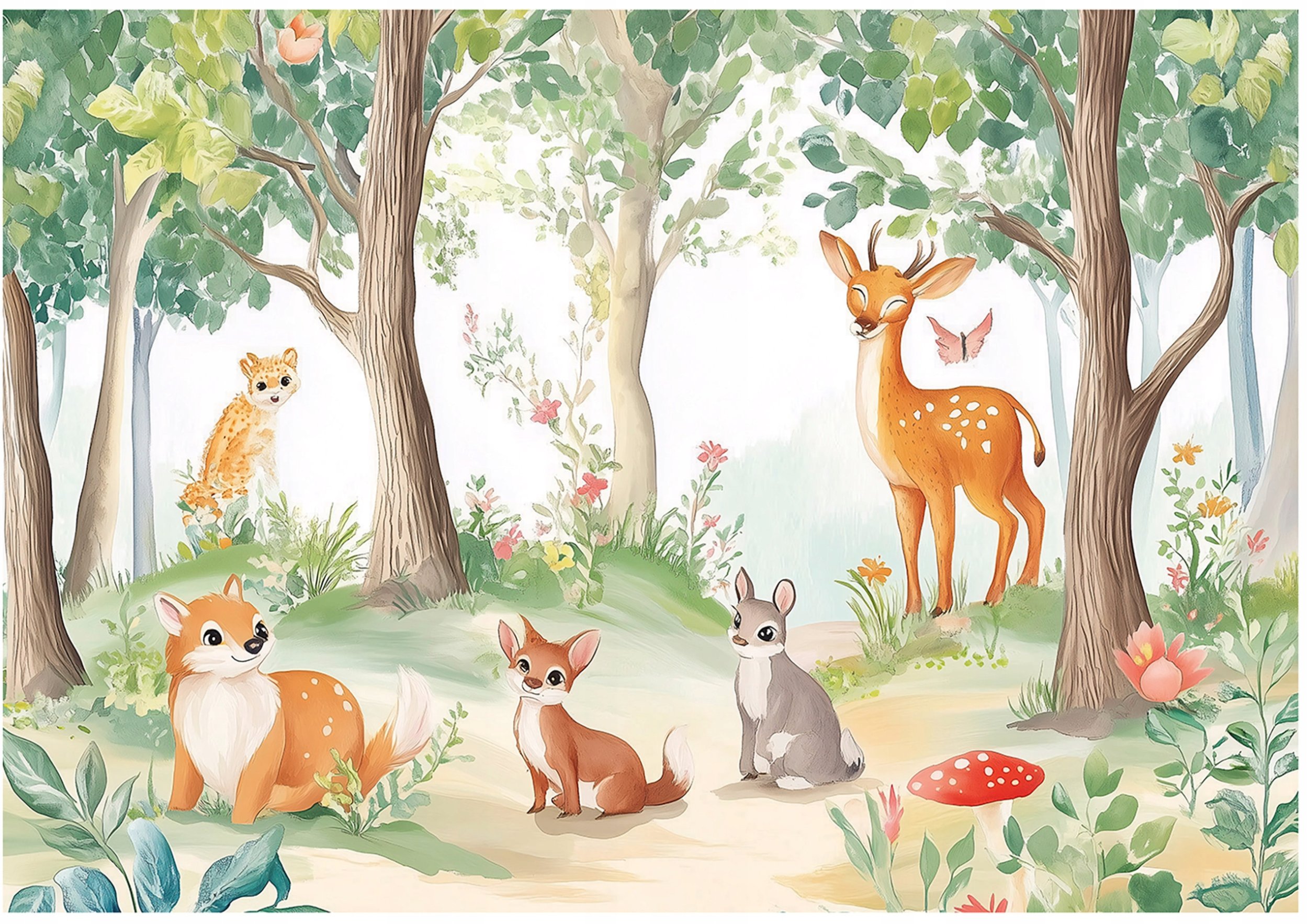 Fototapeta Dla Dzieci Las Zwierzęta Dziewczynki Tapeta Flizelina 400X280