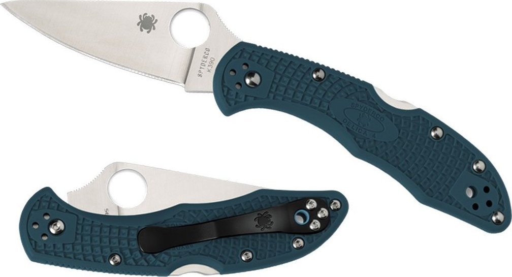 Spyderco Spyderco DELICA 4 FRN BLUE K390 PLAIN C11FPK390