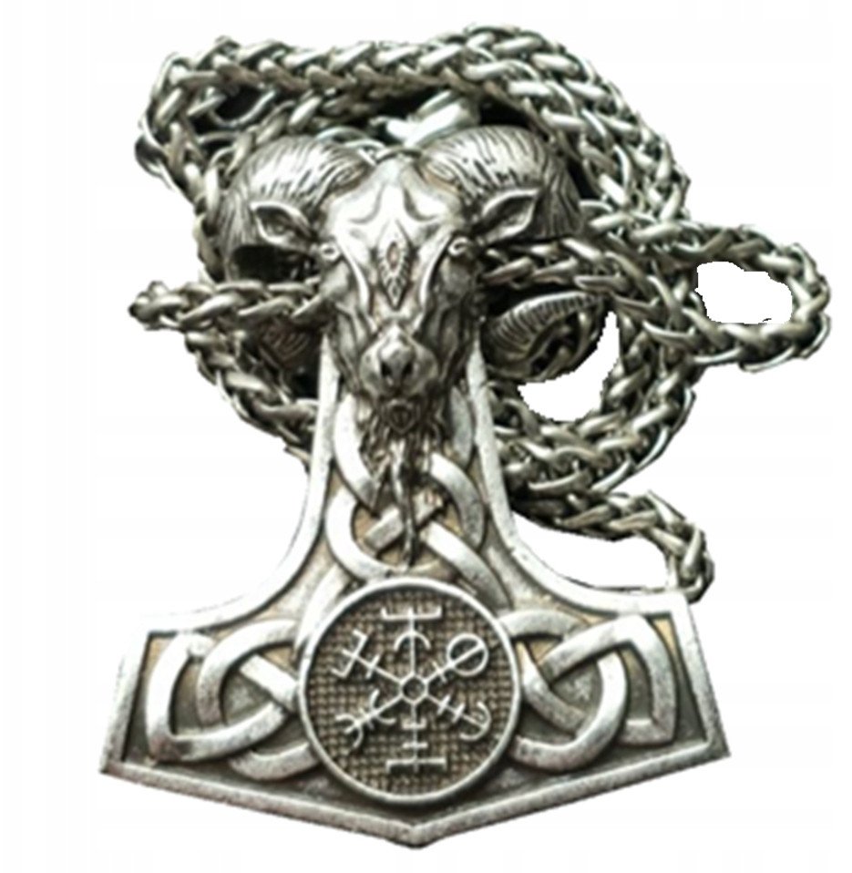 NASZYJNIK MŁOT THORA Valknut Kompas Baran 126