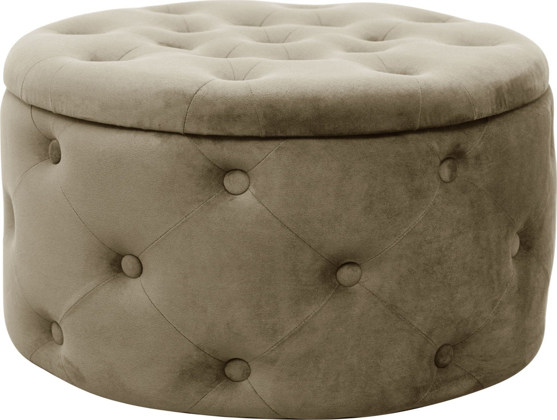 Fabryka Mebli Akord Pufa ze schowkiem welurowa pikowana ALIA Beżowa