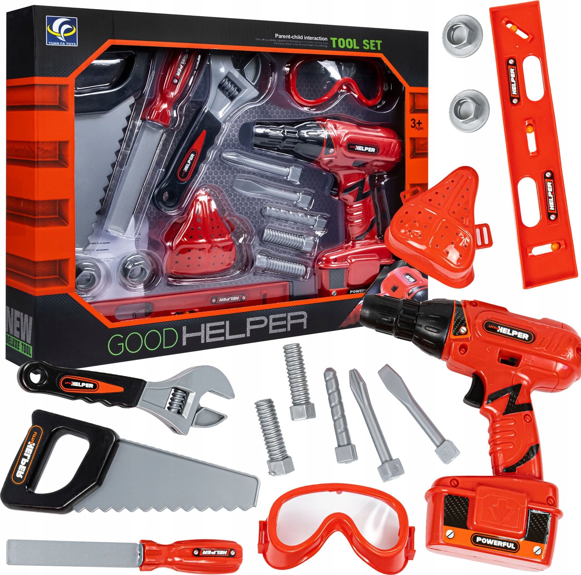 Duży Zestaw Narzędzi Warsztat Dla Dzieci Majsterkowicz Walizka Wkrętarka