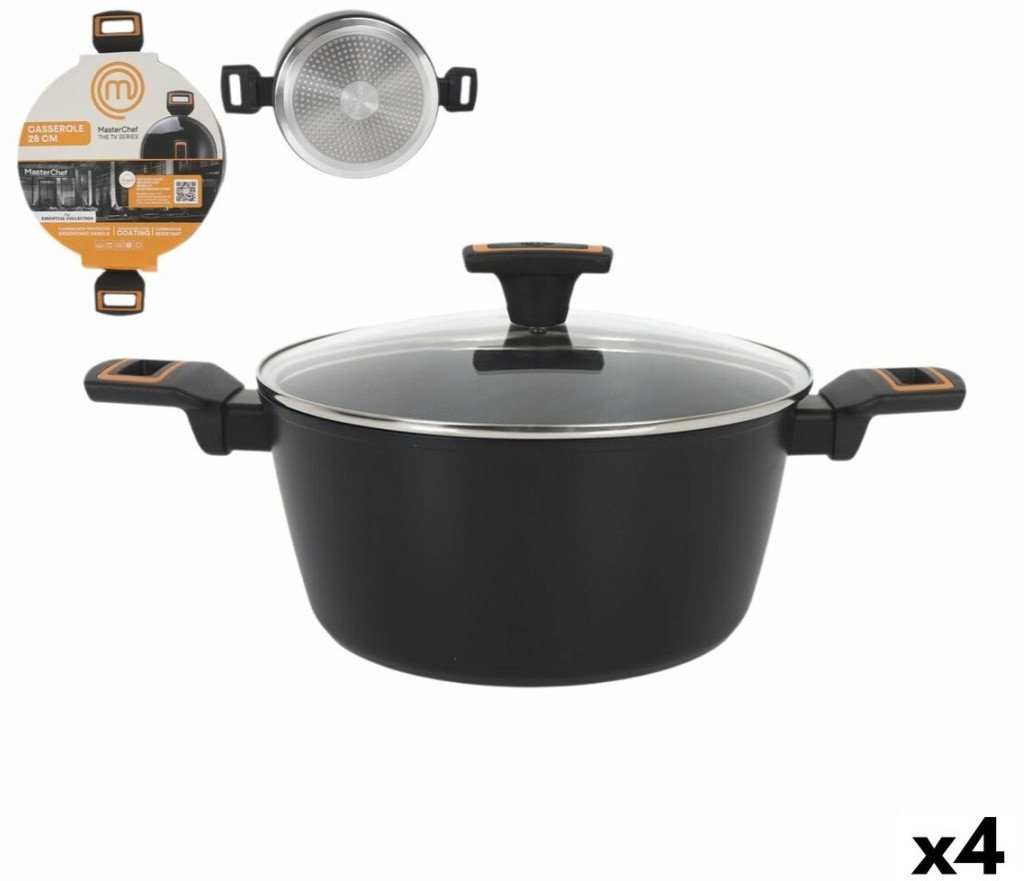 Garnek z Pokrywką MasterChef 28 cm 2,5 mm (4 Sztuk)