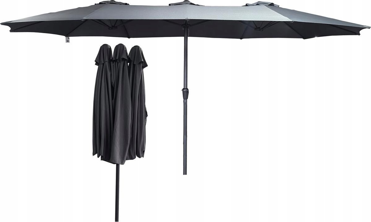 PARASOL OGRODOWY XXXL 2.7x4.6M SZARY SASKA GARDEN