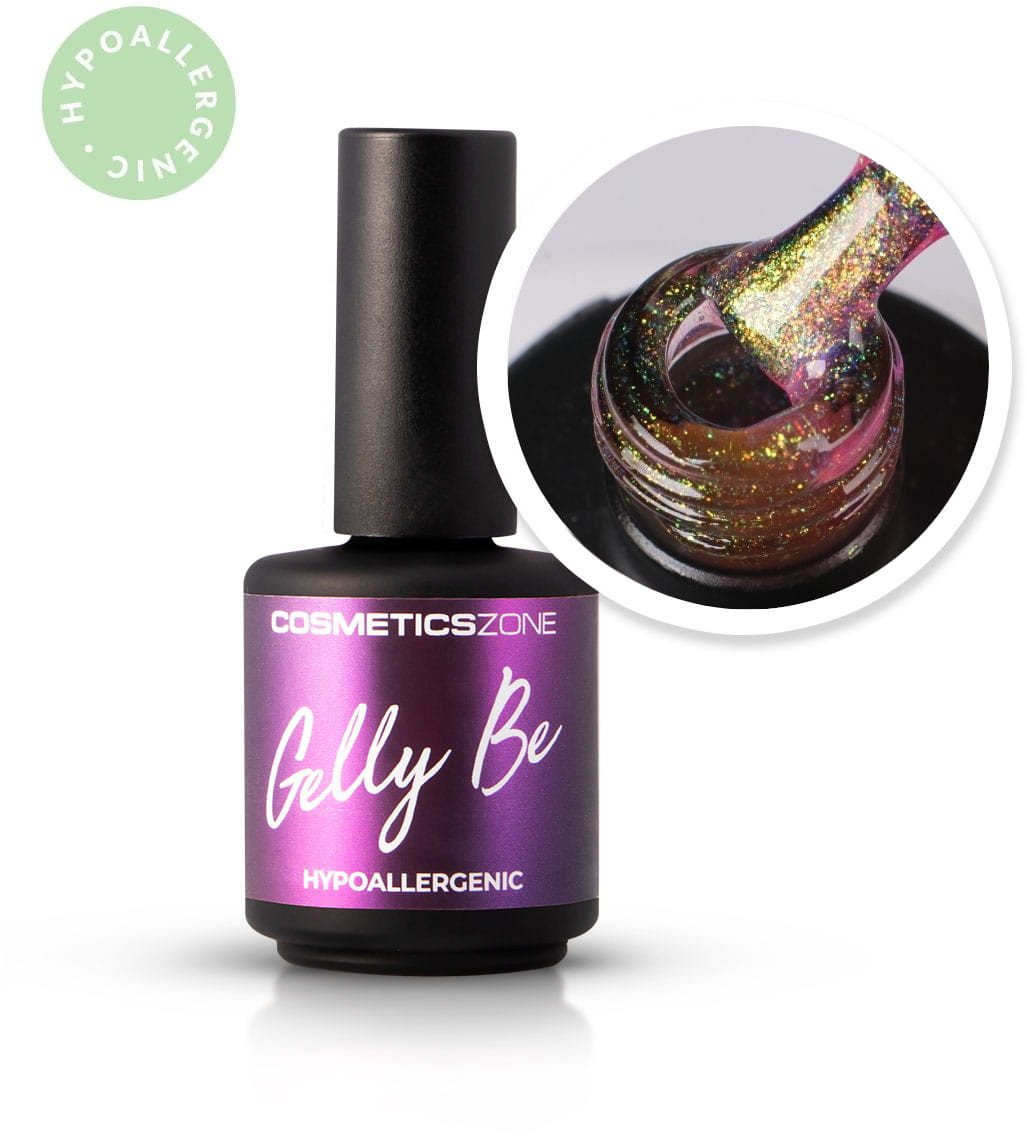 Hipoalergiczna baza żelowa do przedłużania Gelly BE brokatowa różowa - Pink Nebula 15ml