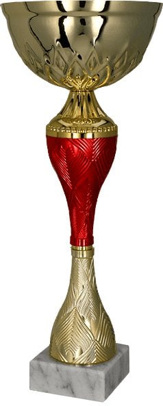 Victoria Sport Puchar metalowy złoto-czerwony
