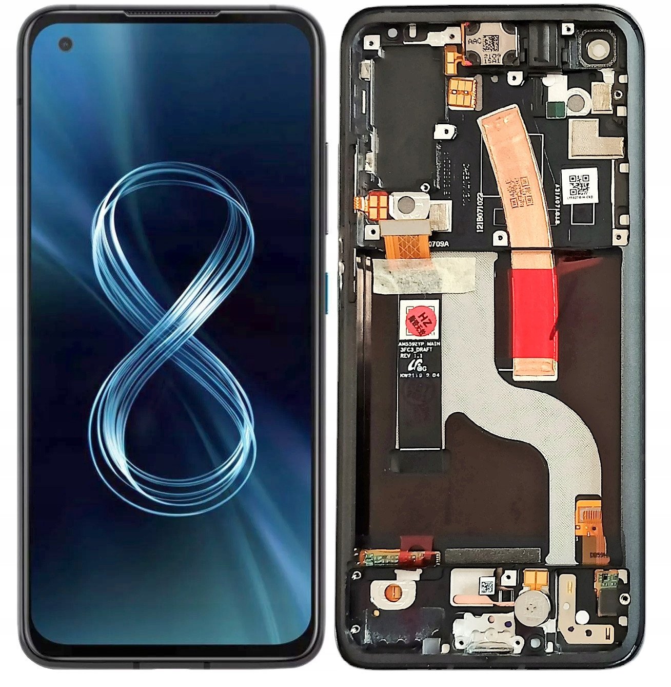 WYŚWIETLACZ EKRAN LCD DO ASUS ZENFONE 8 OLED RAMKA CZARNA